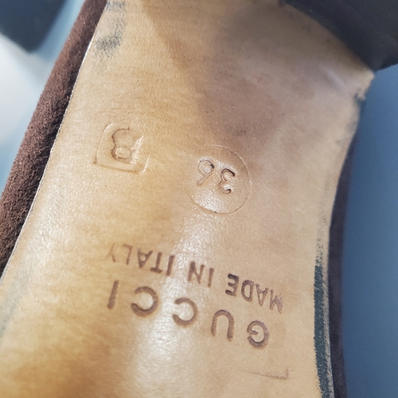 Vintage GUCCI Women’s Size 36 Brown Suede Heel Loafers - Picture 8 of 9